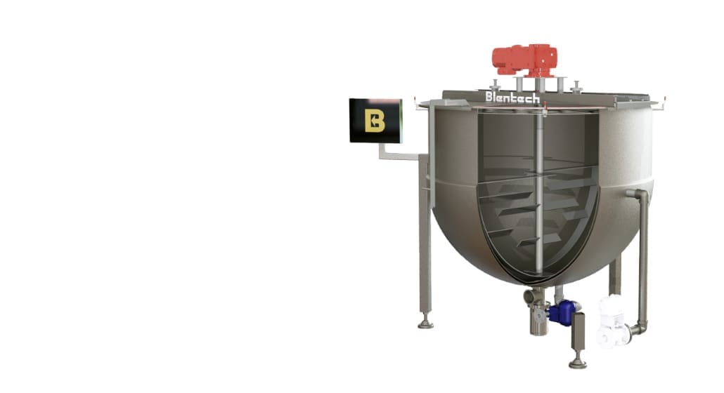 Steam‑Jacketed Kettles for Batch Cooking | Blentech BlenTherm® Blentech steam‑jacketed kettle with gentle agitation for sanitary batch cooking