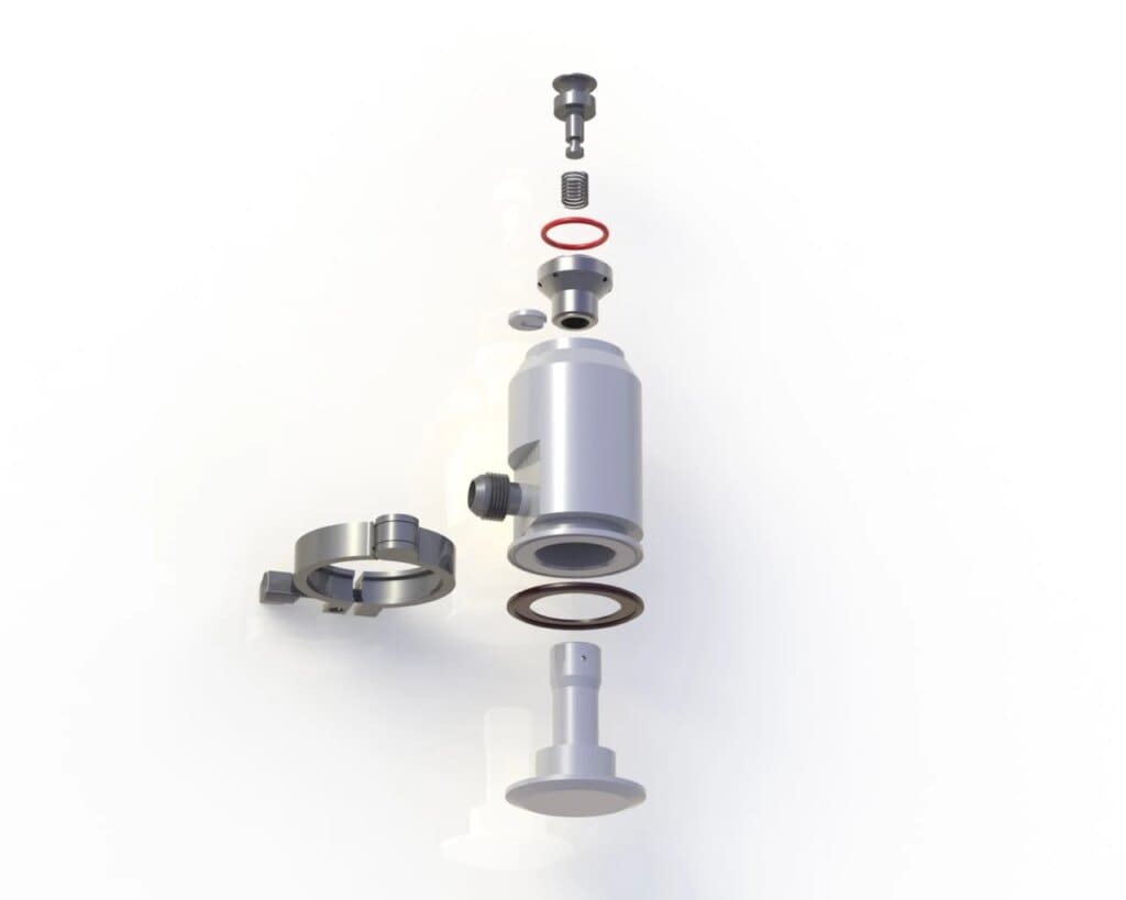 Exploded view of Direct Steam Injector showing all internal and external parts